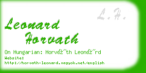 leonard horvath business card